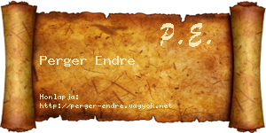 Perger Endre névjegykártya